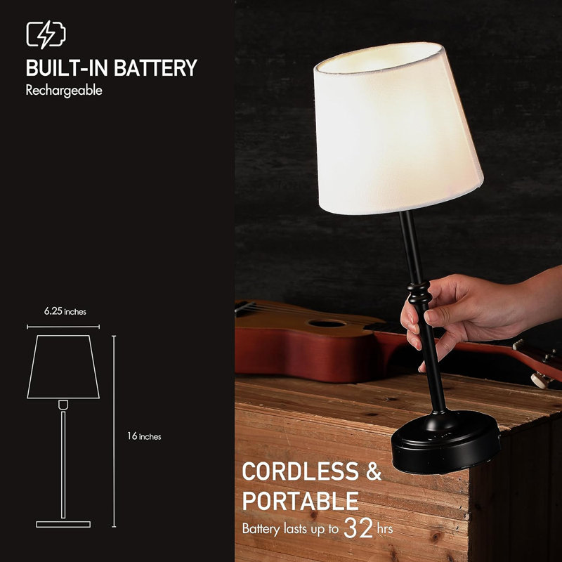 Cordless LED Table Lamp With Dimmer Built In Rechargeable Battery 3 Level Brightness Patio Table Lamp Bedside Night Lamp Ambient Light For